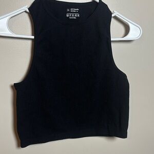 Black Sleeveless Crop Top